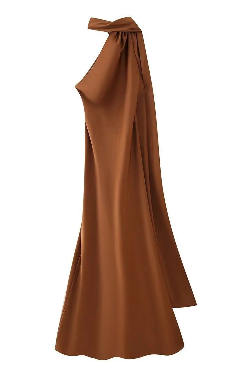 ZEYA - Loredana Halter Silk Satin Maxi Dress