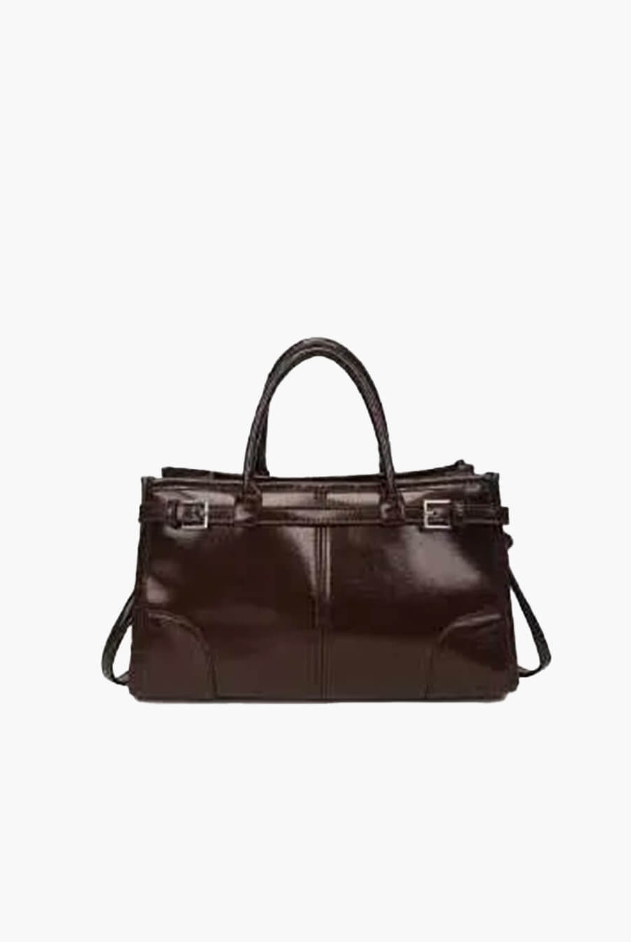 ZEYA - Lorena Leather Shoulder Bag with Belt Detail