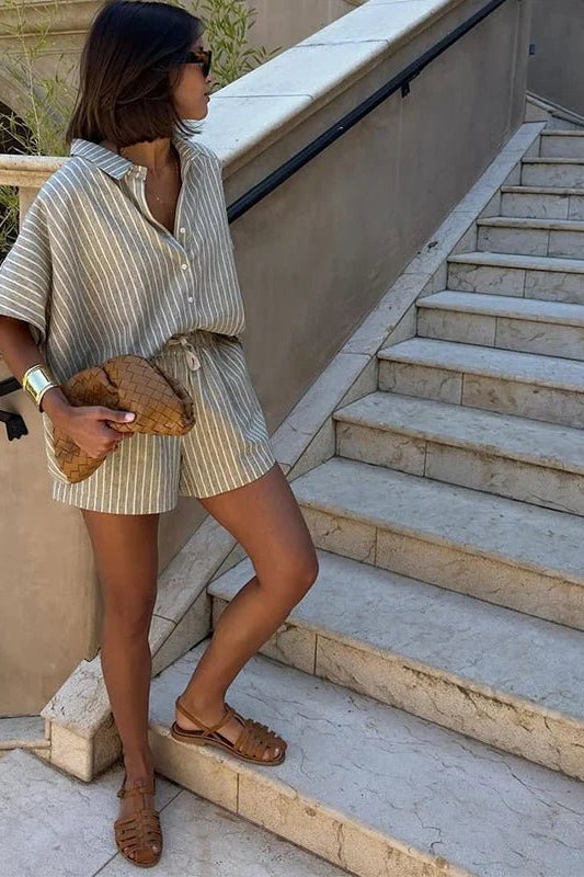 ZEYA - Mara Striped Shorts Set