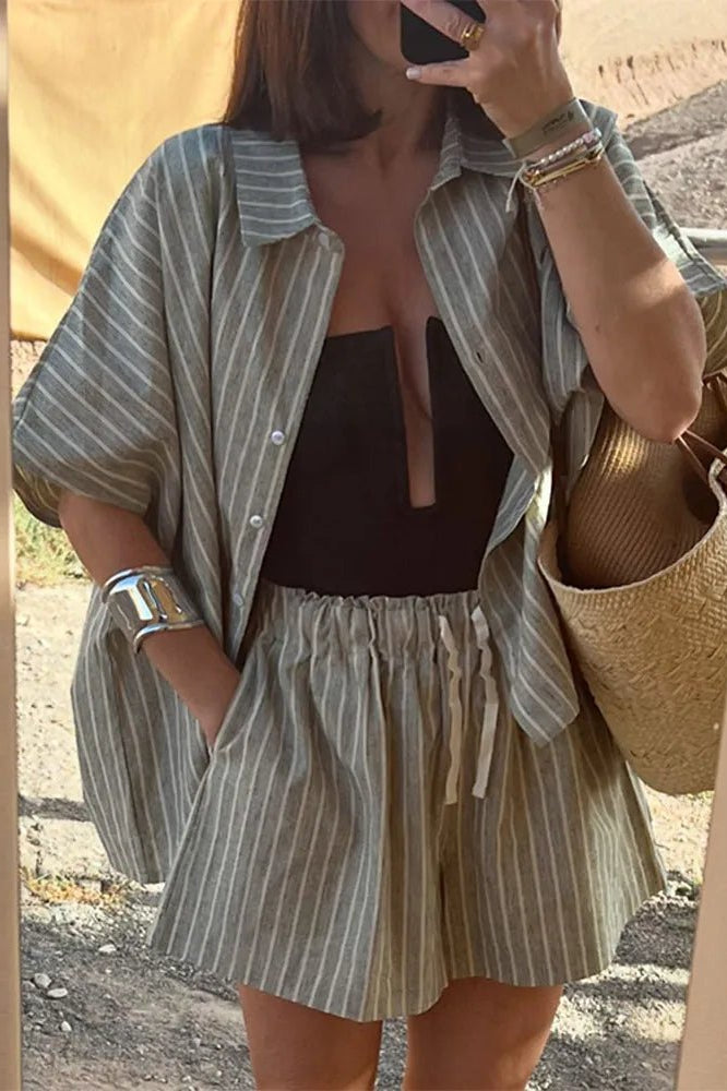 ZEYA - Mara Striped Shorts Set