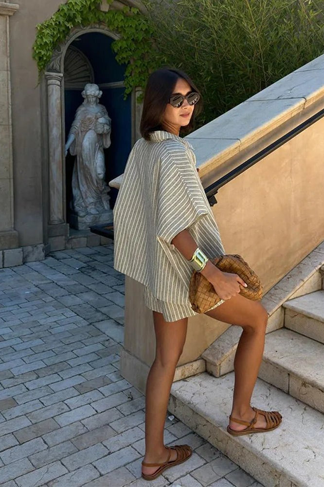 ZEYA - Mara Striped Shorts Set