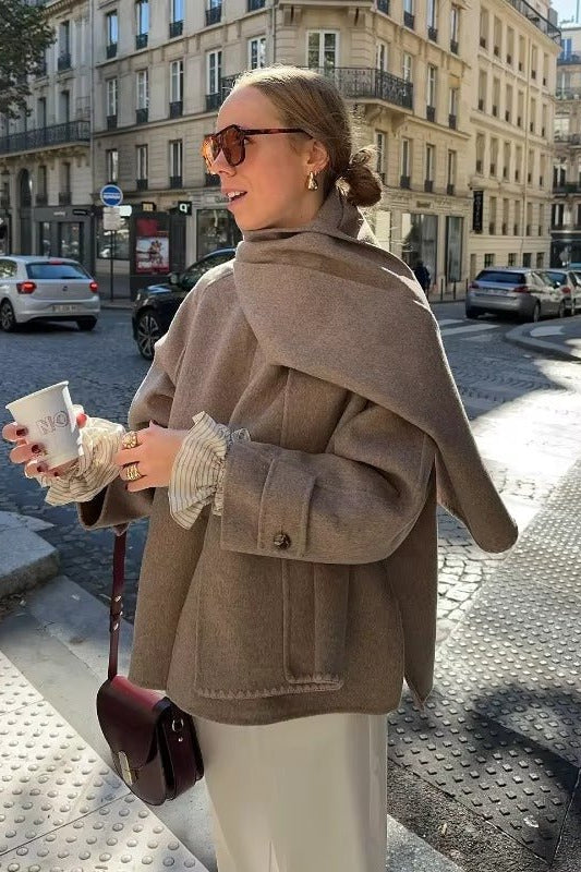 ZEYA - Margaux Loose Fit Coat with Scarf