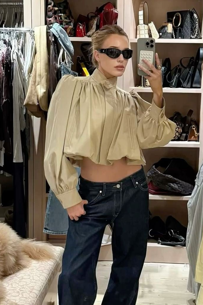 ZEYA - Margot Cropped Pleated Jacket