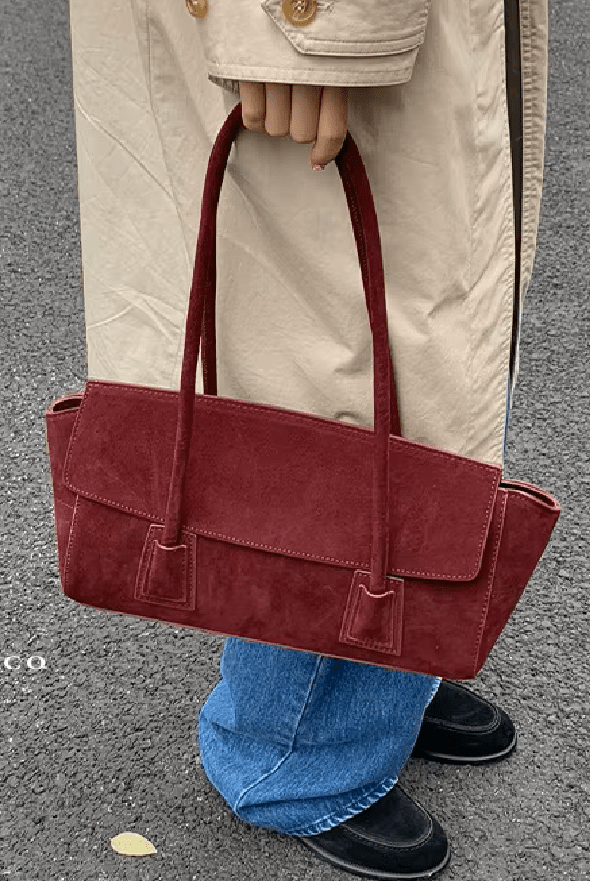 ZEYA - Melissa Vintage Faux Suede Shoulder Bag