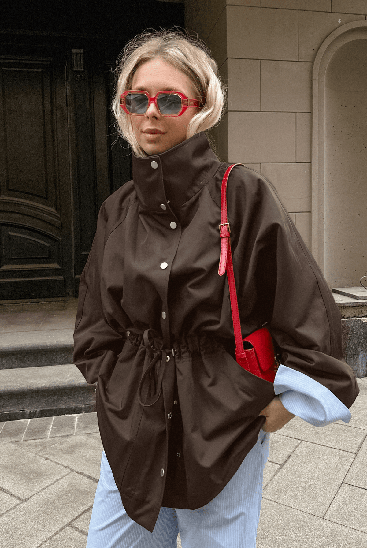 ZEYA - Miriam Contrast Collar Windbreaker Jacket