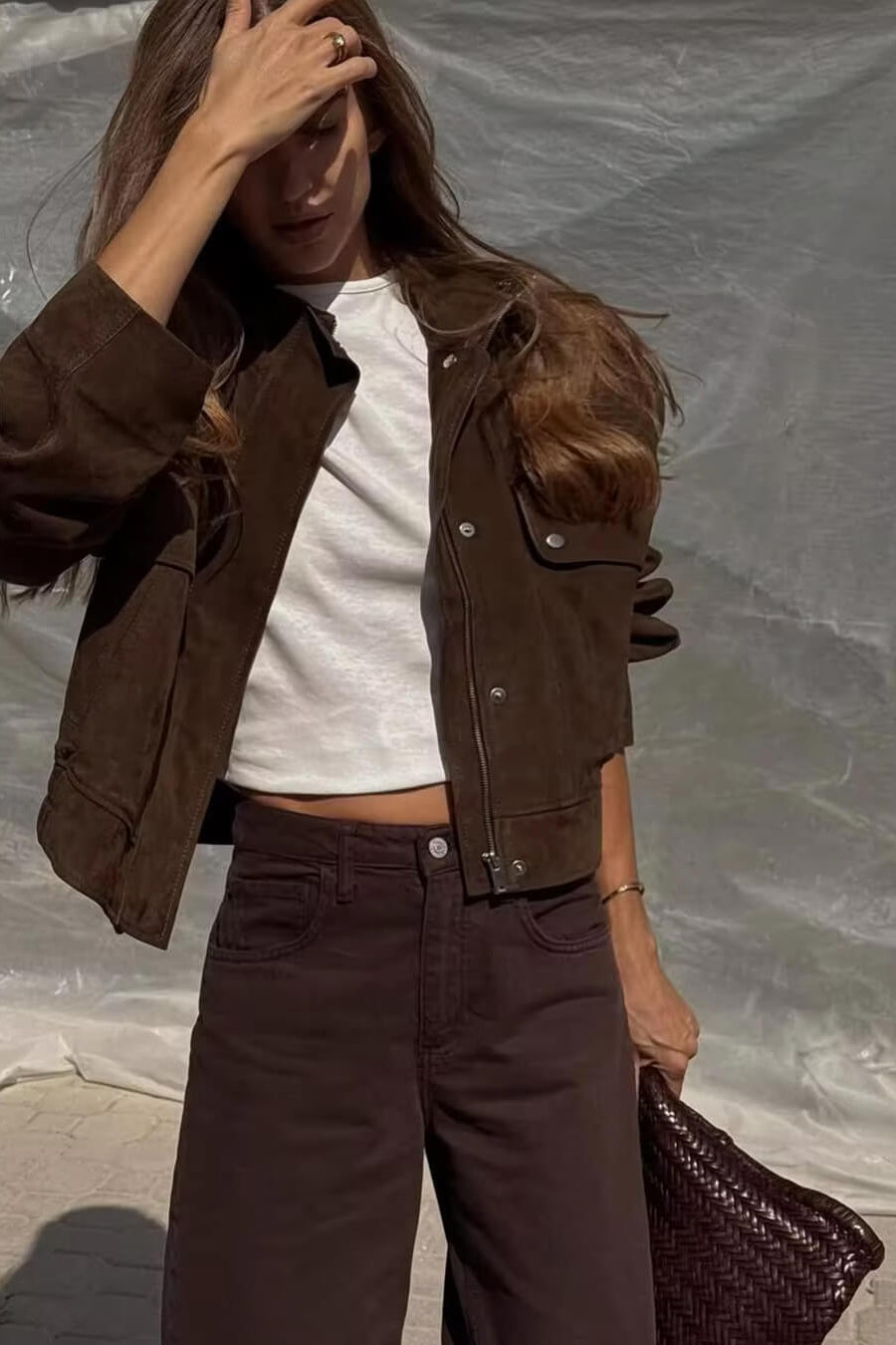 ZEYA - Nadine Suede Bomber Jacket