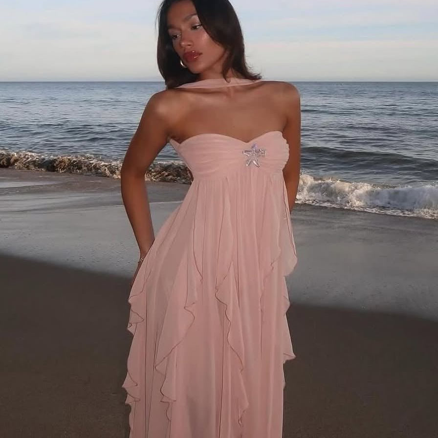 ZEYA - Nela Strapless Ruffled Maxi Dress