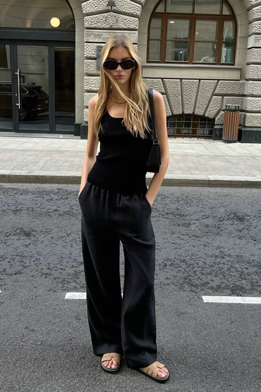 ZEYA - Nenita Wide Leg Satin Trousers