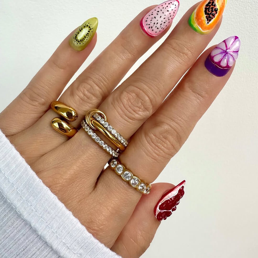 ZEYA - Pamela Sparkling Rhinestone Three Stacked Ring