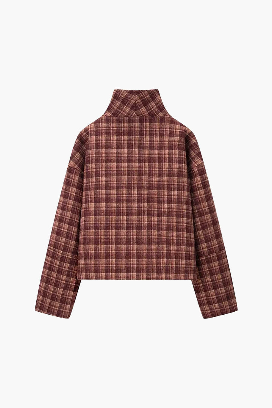 ZEYA - Rachel Plaid Stand Collar Coat