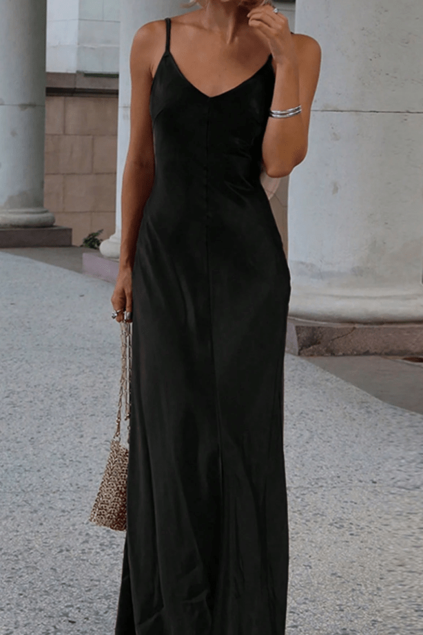 ZEYA - Rikka Satin Backless Maxi Dress