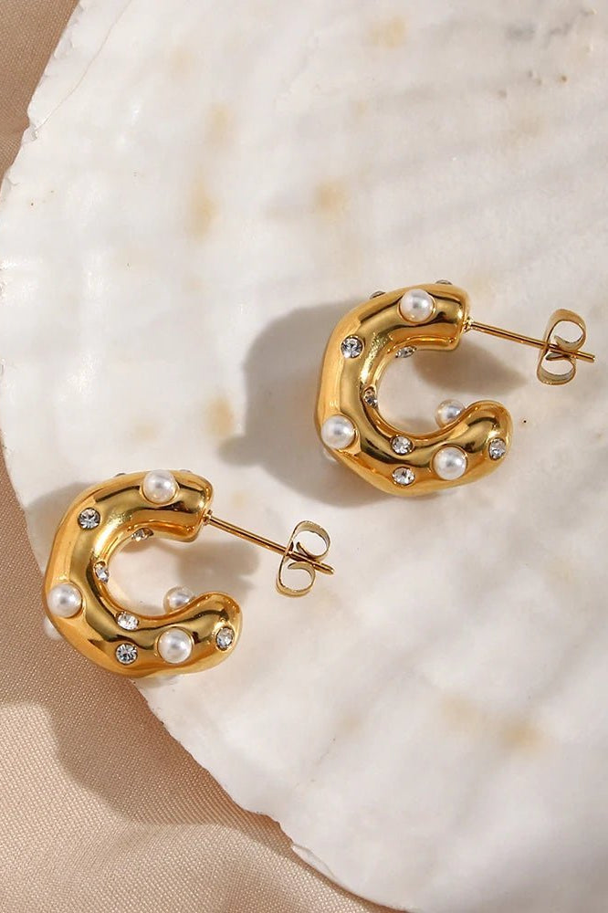 ZEYA - Samira Pearl Hoop Earrings