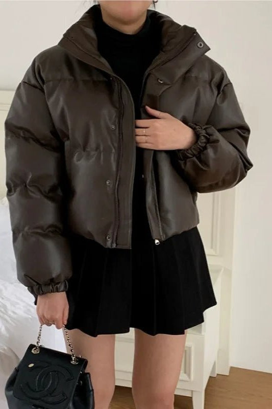 ZEYA - Sammy Faux Leather Puffer Jacket