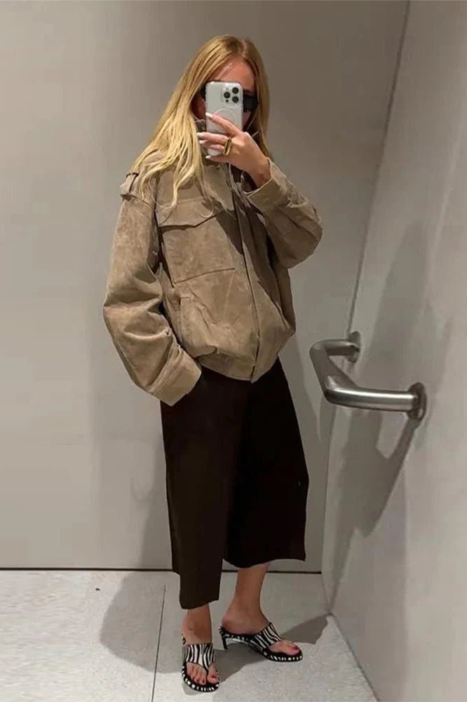 ZEYA - Sandra Suede Moto Jacket