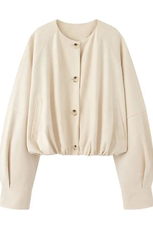 ZEYA - Sheena Button Vegan Leather Jacket