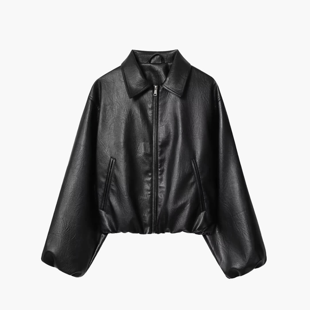 ZEYA - Sienna Faux Leather Bomber Jacket