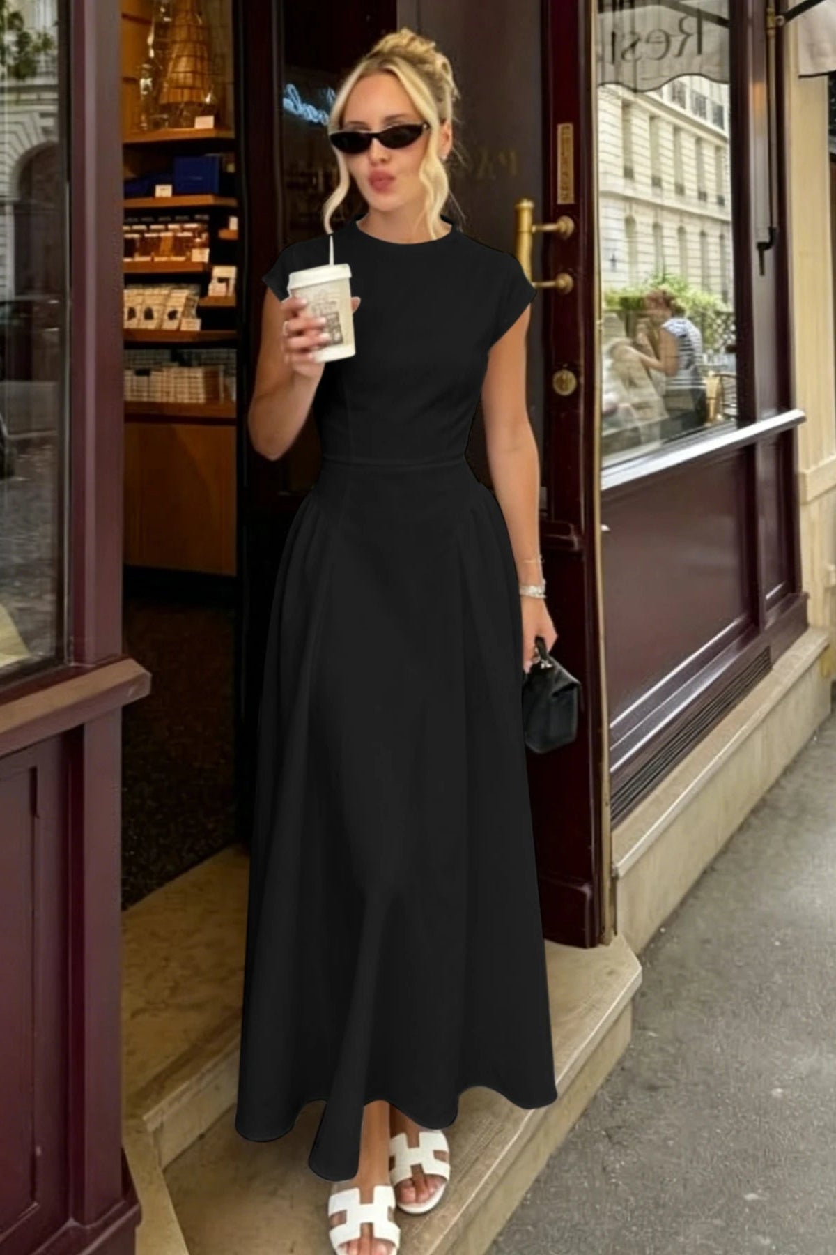 ZEYA - Sienna Flare Maxi Dress with Cap Sleeves