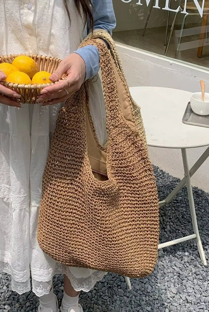 ZEYA - Svea Woven Rattan Tote Bag