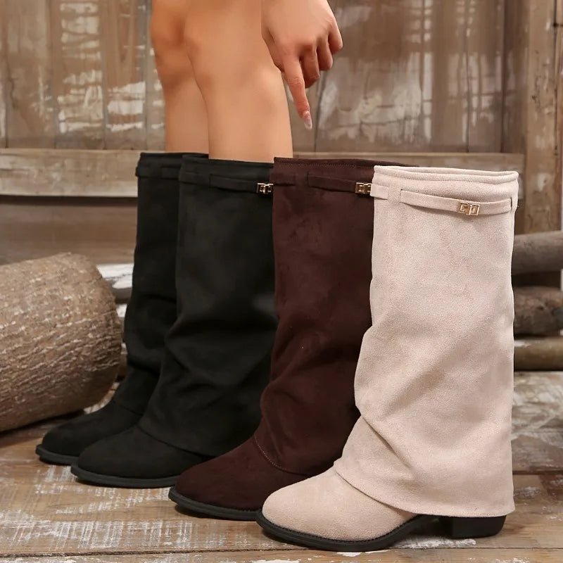 ZEYA - Teresa Faux Suede Knee High Boots