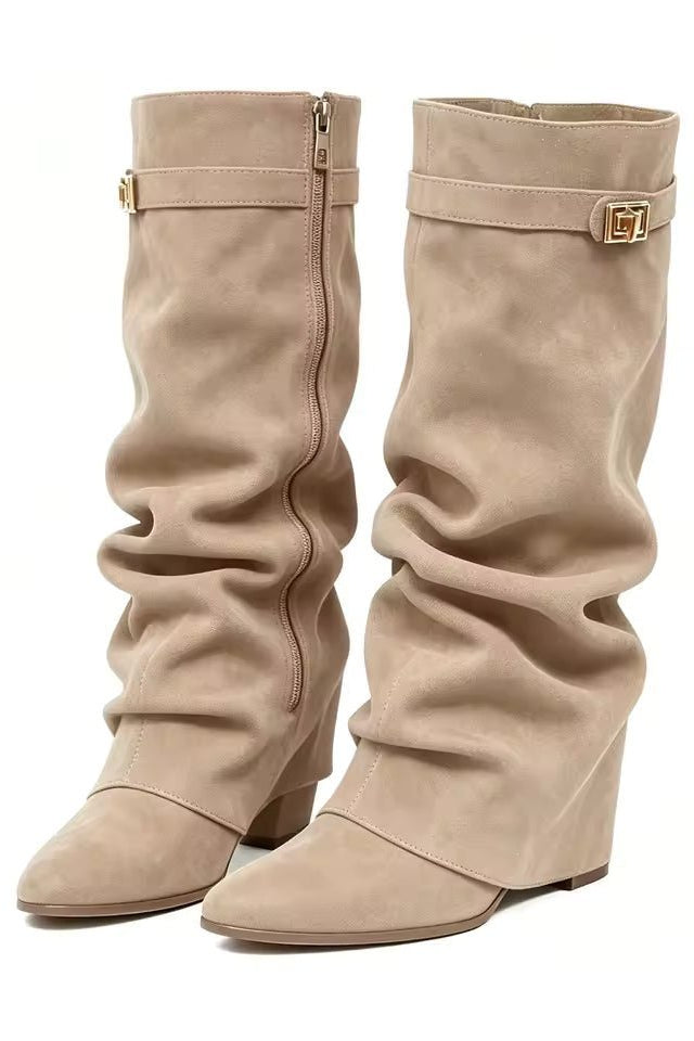 ZEYA - Teresa Slouchy Pointed Knee High Boots