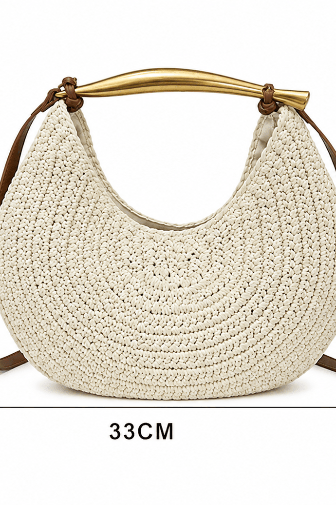 ZEYA - Valeria Sequined Straw Shoulder Bag