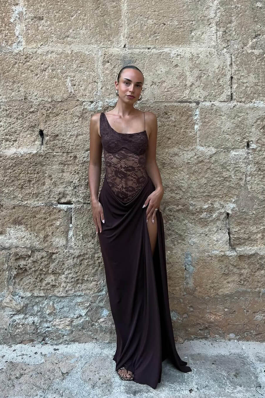 ZEYA - Willow One Shoulder Lace Maxi Dress