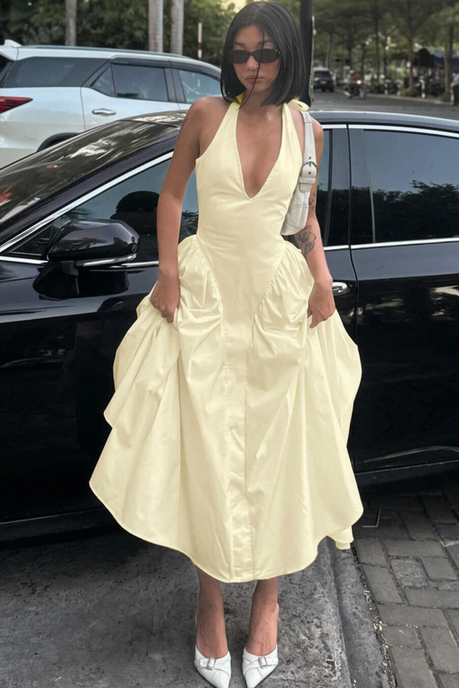 ZEYA - Ximena Deep Neck Maxi Dress