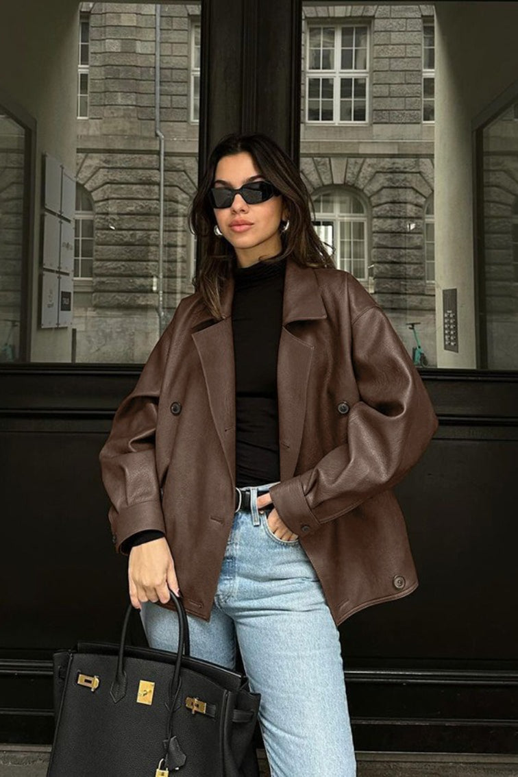 Helen Vintage Faux Leather Coat