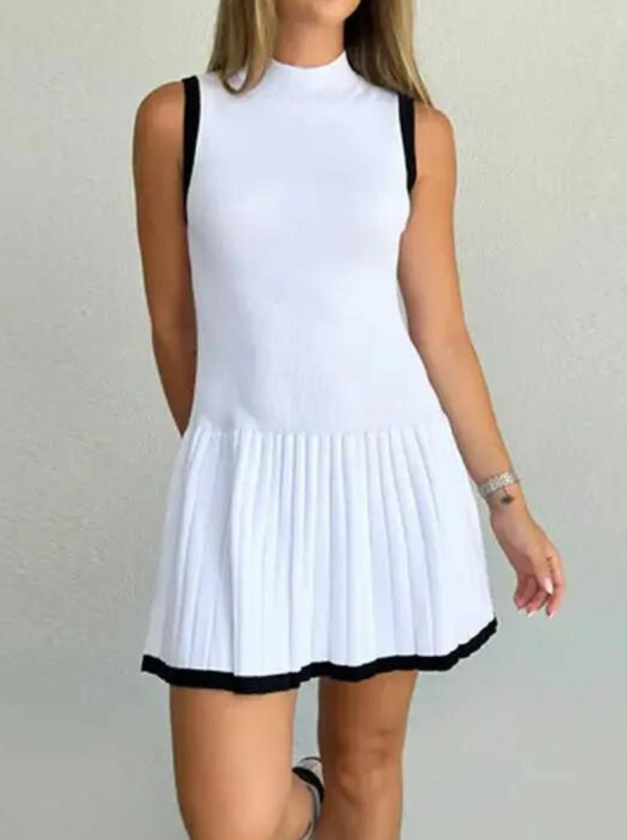 Sophie Drop-Waist Contrast Knit Dress