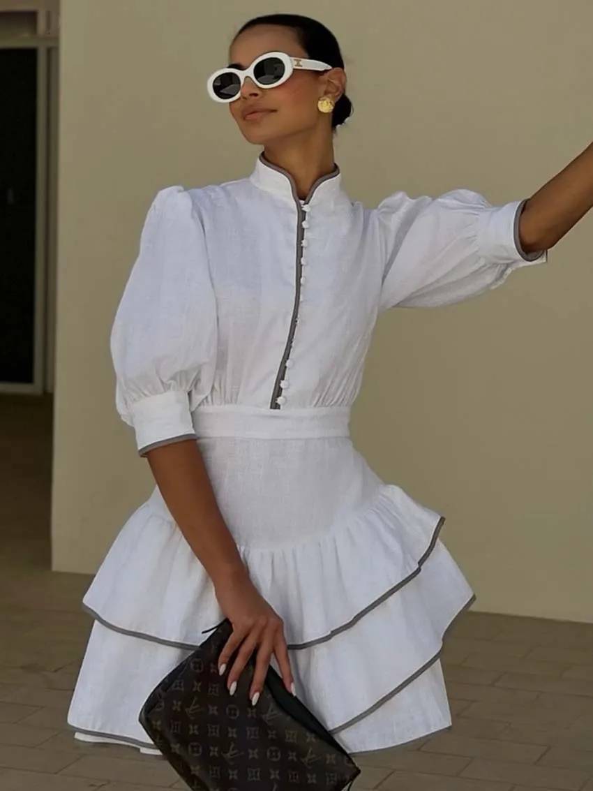 Sofia Patchwork Turtleneck Mini Dress