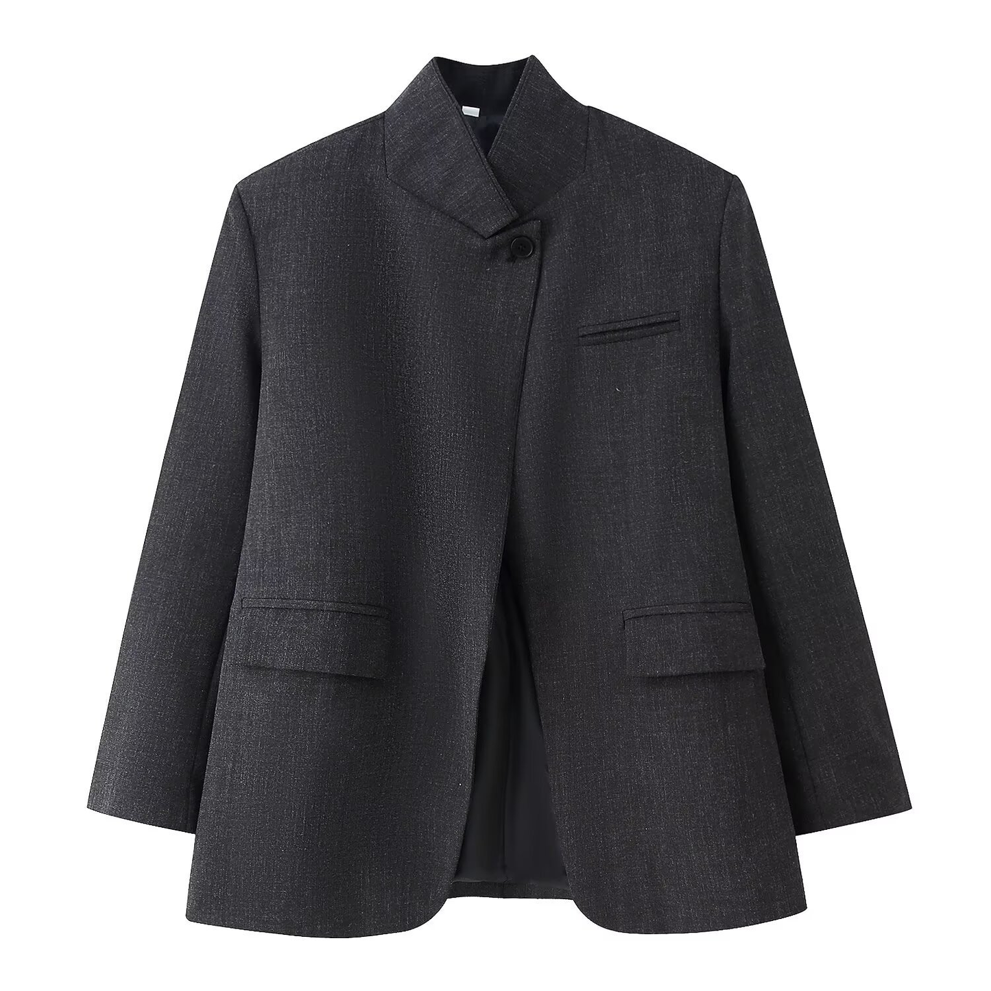 Melanie Plaid Stand Collar Blazer