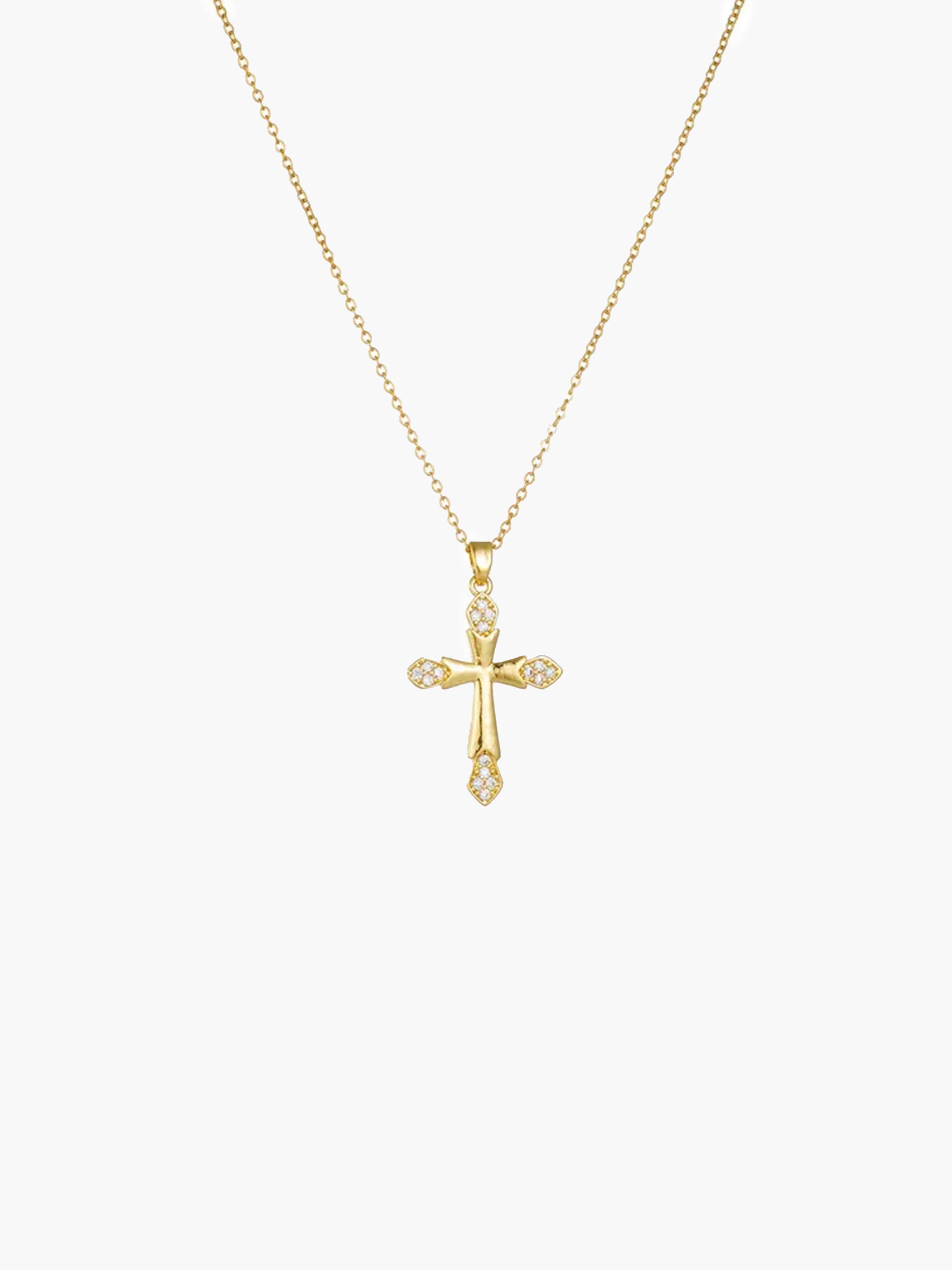 Lucy Zircon Cross Pendant Necklace