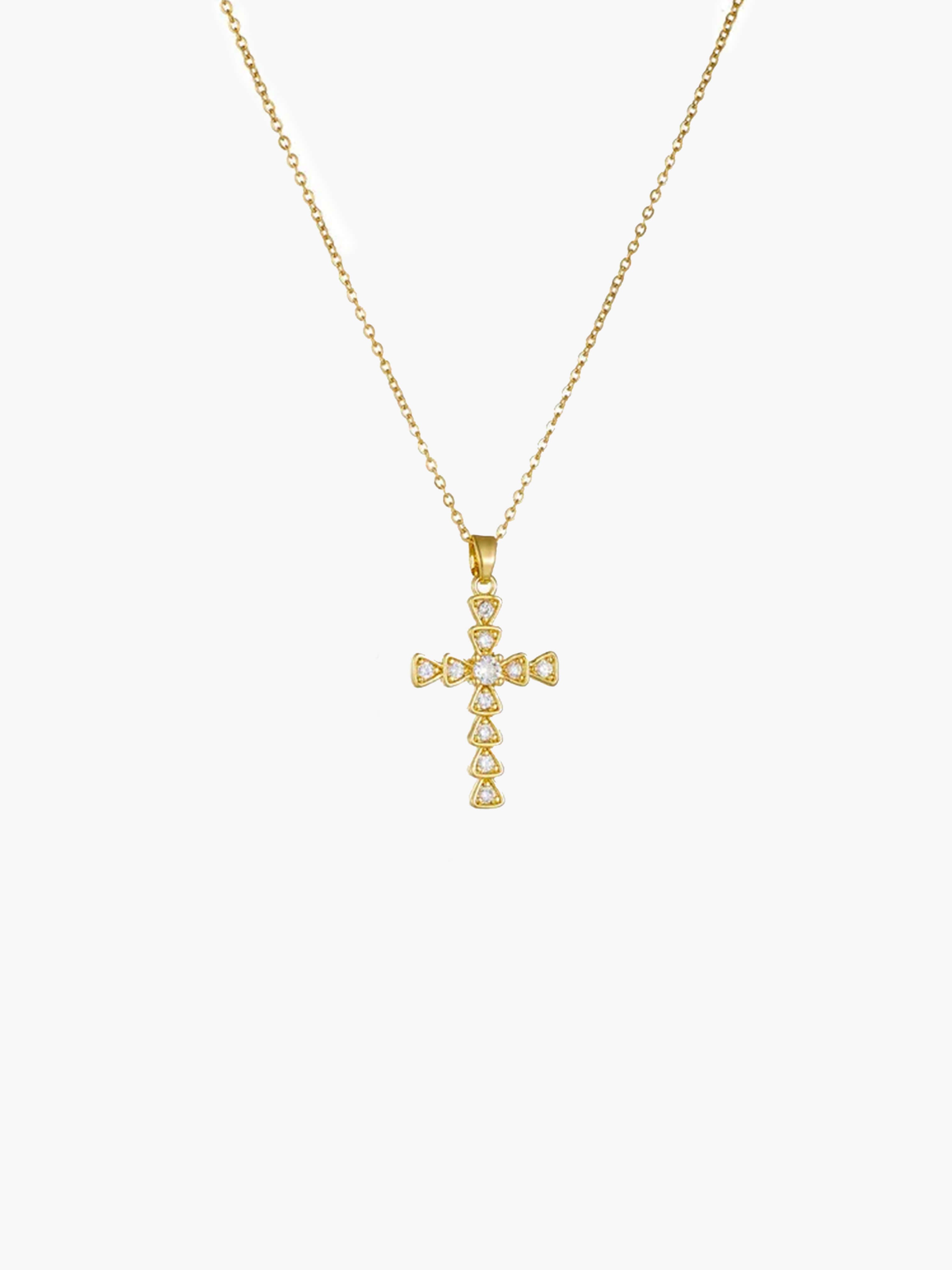 Lucy Zircon Cross Pendant Necklace