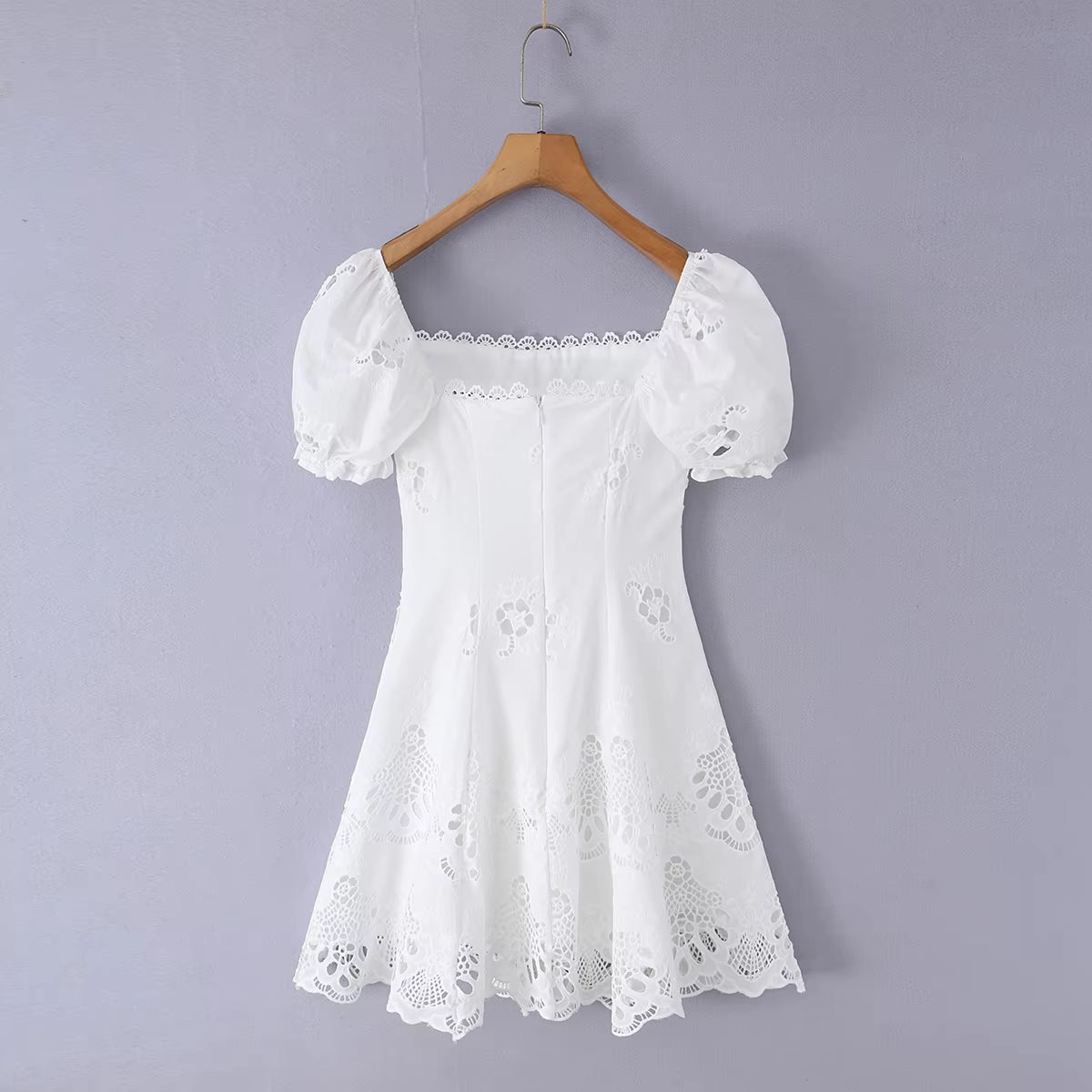 Audra Lace Hollow-Out Mini Dress