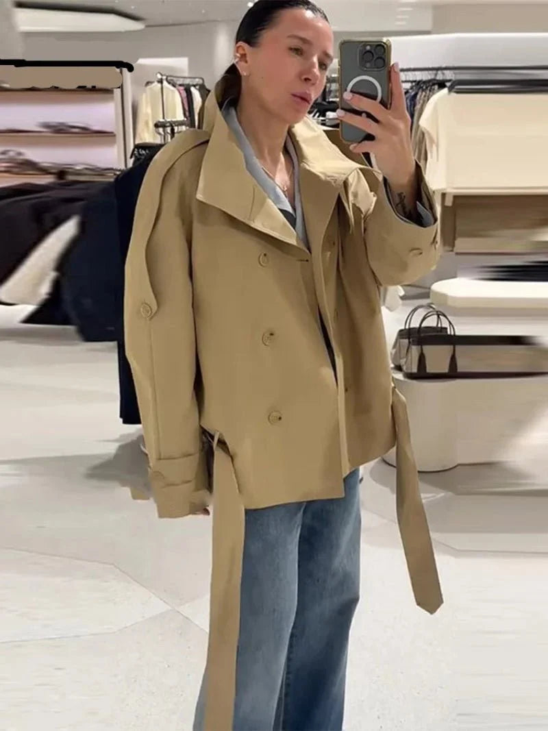Maria High Neck Utility Trench Coat