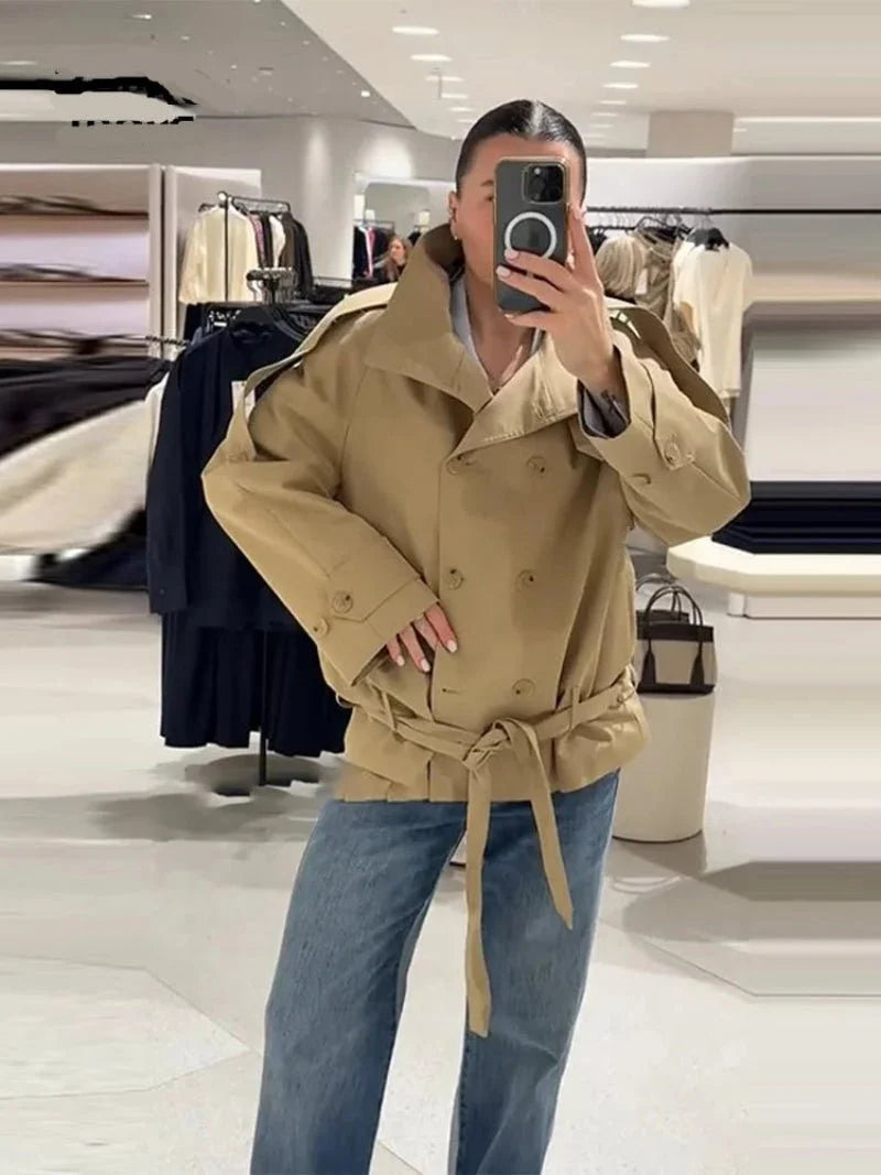 Maria High Neck Utility Trench Coat