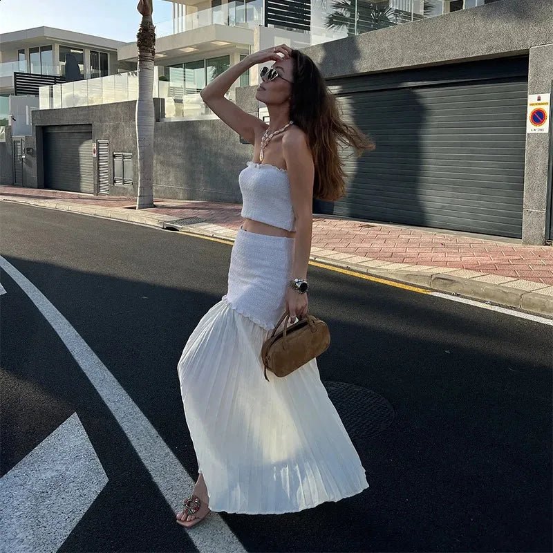 ZEYA - Maxine Knitted Tank Pleated Skirt Set