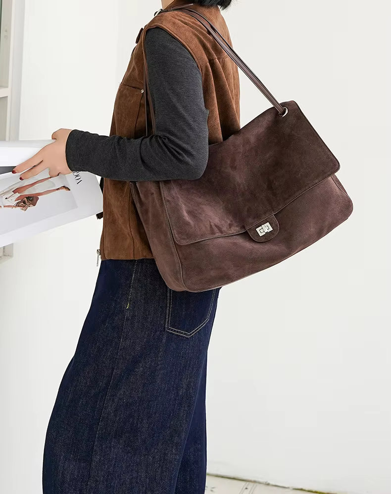 Denise Matte Suede Crossbody Tote
