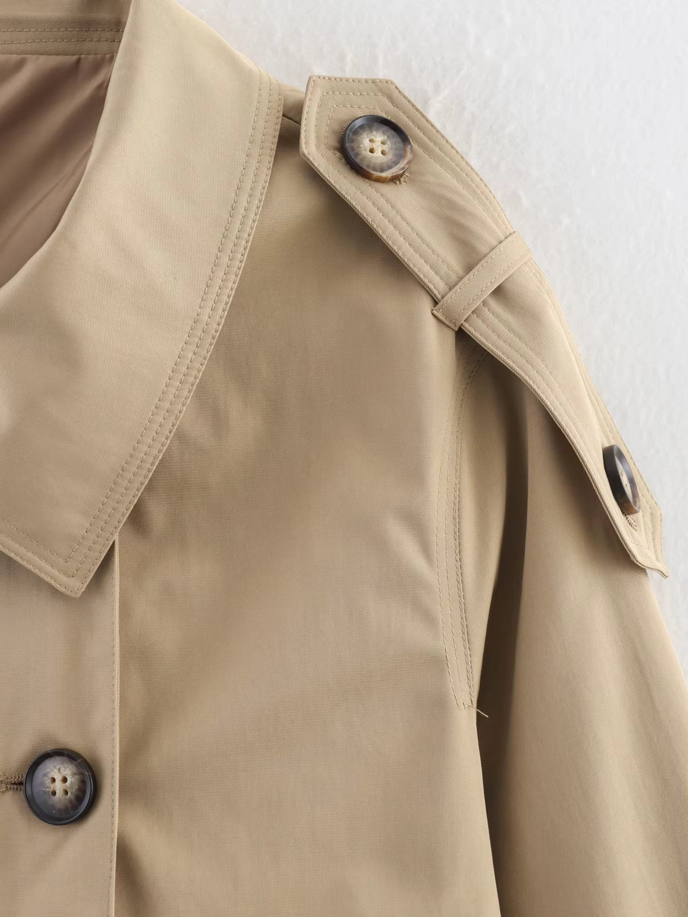 Audrey Beige Double Breasted Trench Coat