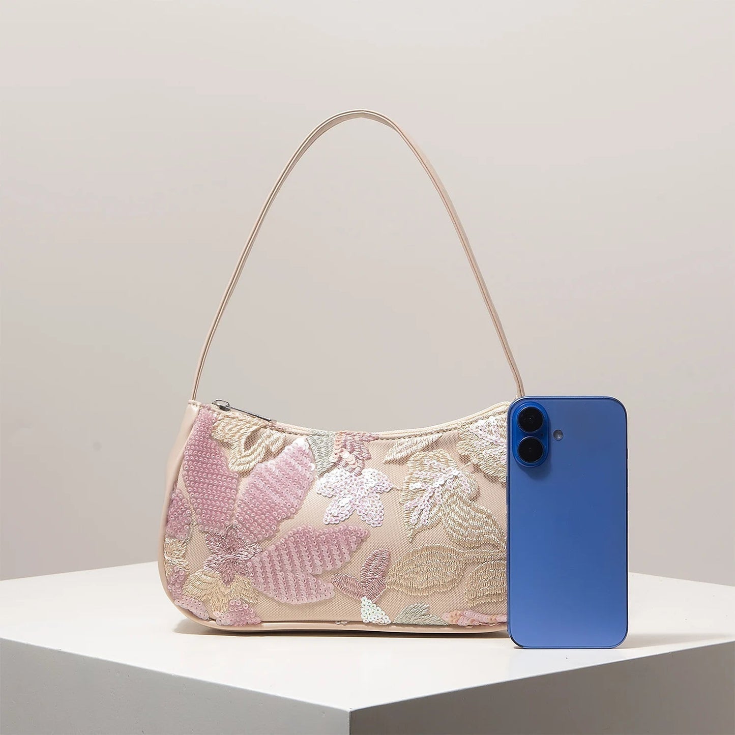 Sophia Embroidered Sequin Shoulder Bag