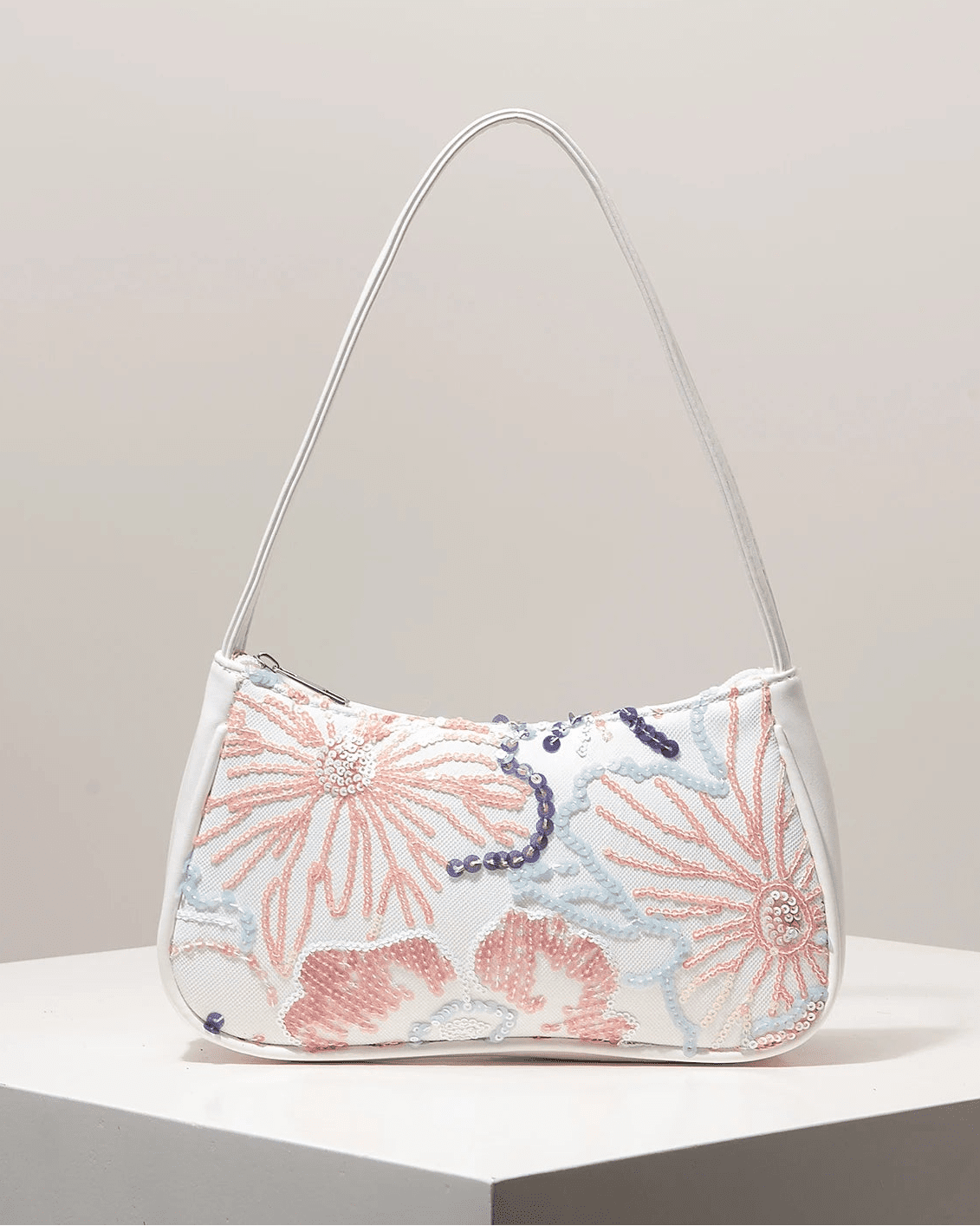 Sophia Embroidered Sequin Shoulder Bag