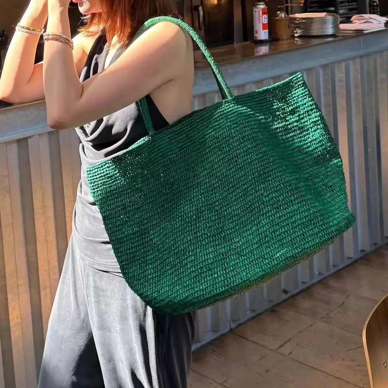 Vivienne Handwoven Rattan Tote