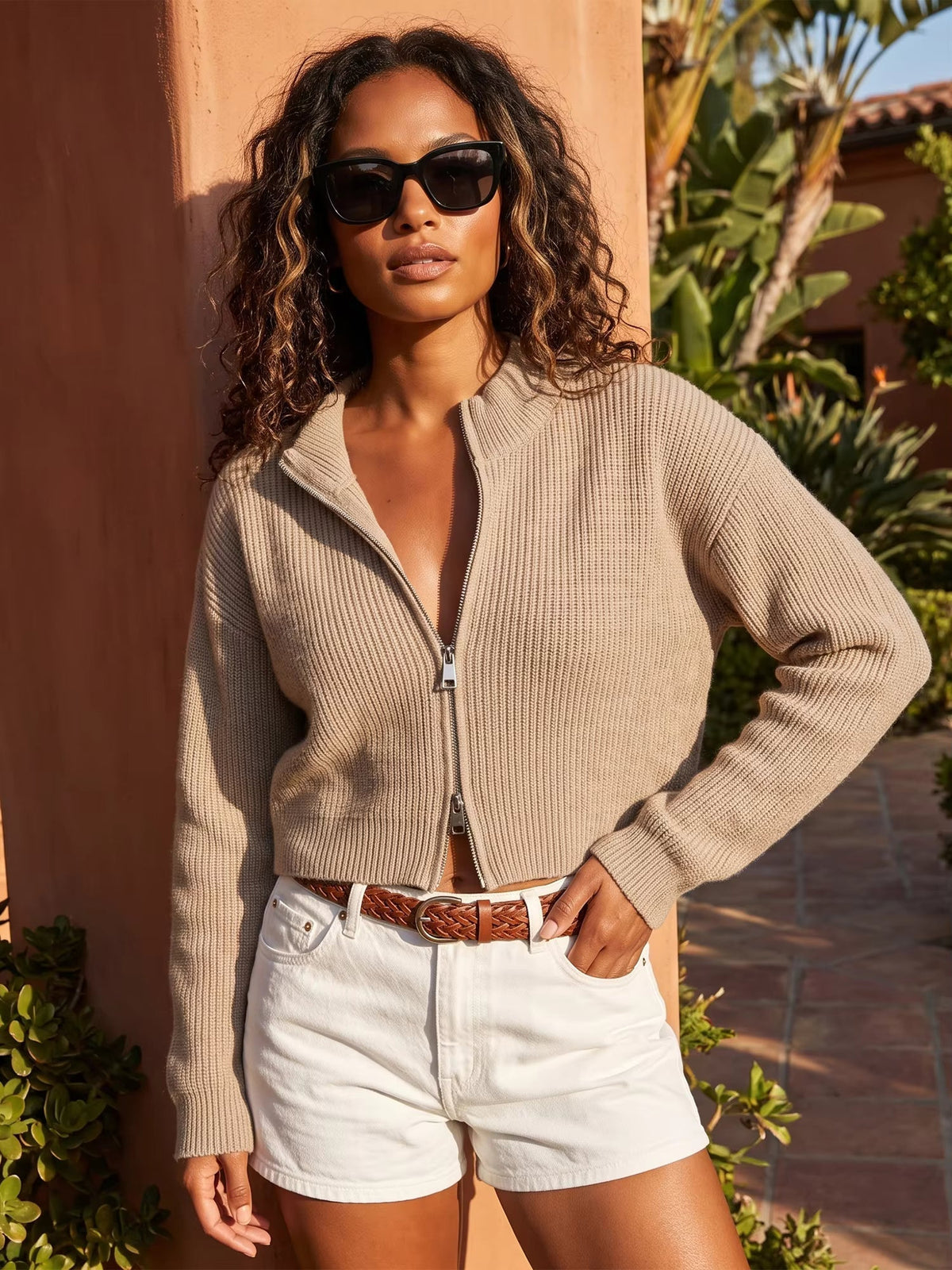 Amy Double Zip Knit Cardigan