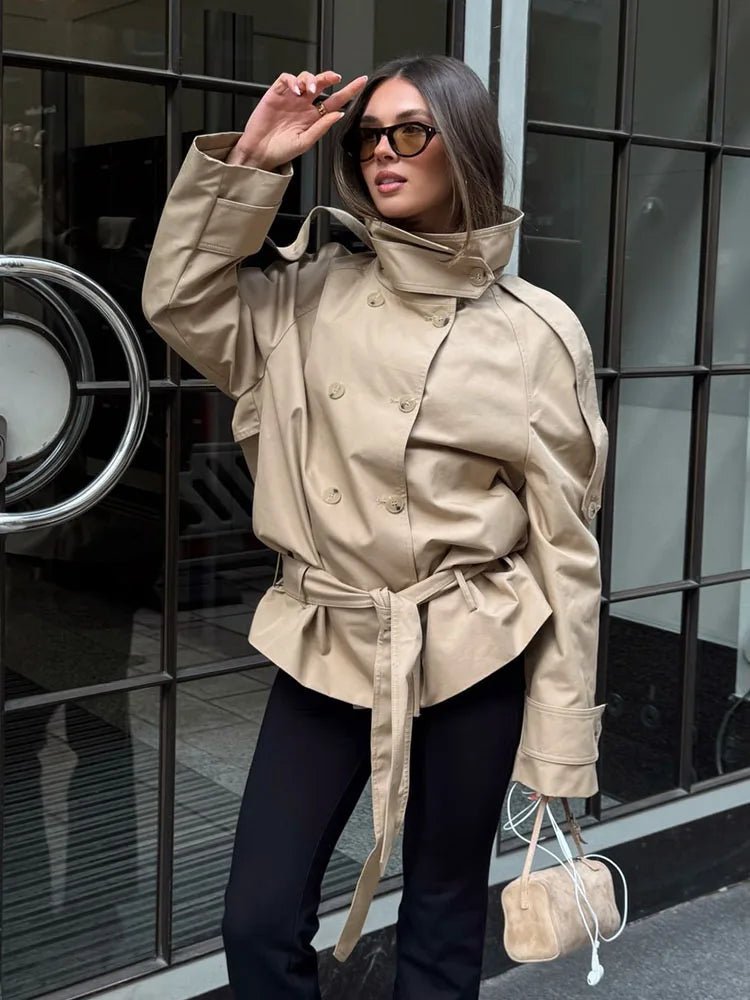 Maria High Neck Utility Trench Coat