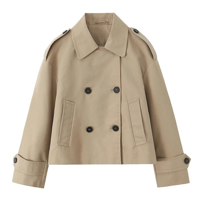 Carla Cropped Double Breasted Trench Coat