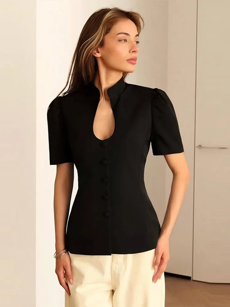 Cosima Stand Collar Top
