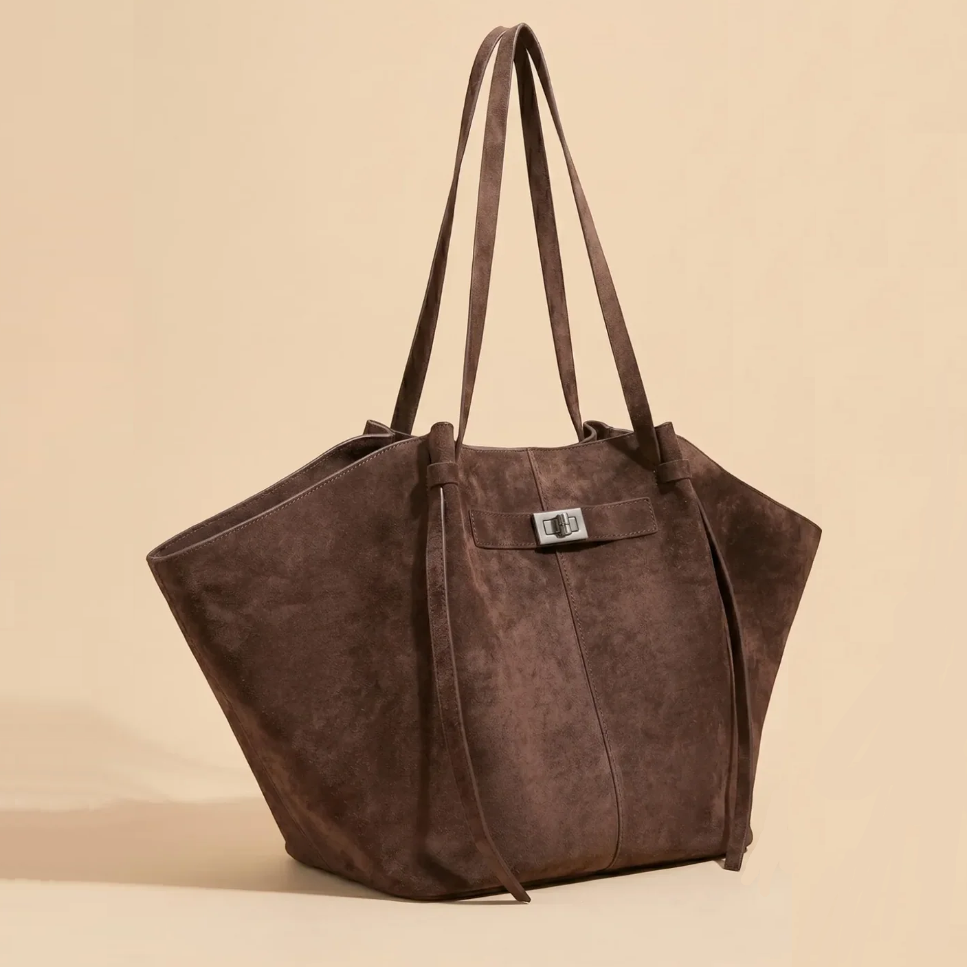 Nora Bat-Wing Suede Tote Bag
