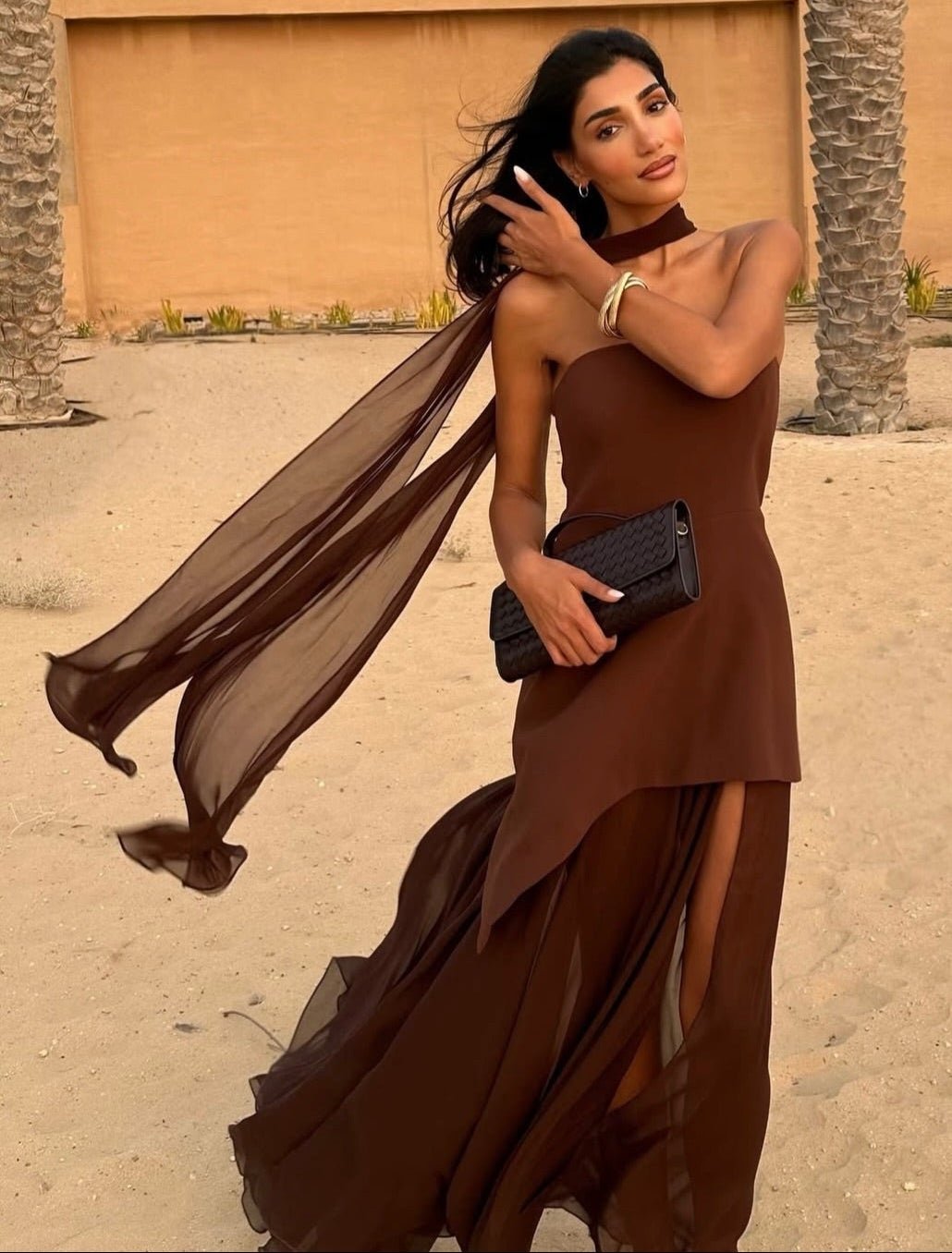 Valentina Mesh Strapless Maxi Dress