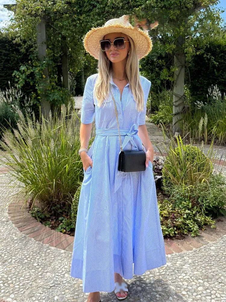 Karen Bow Tie-Waist Shirt Dress