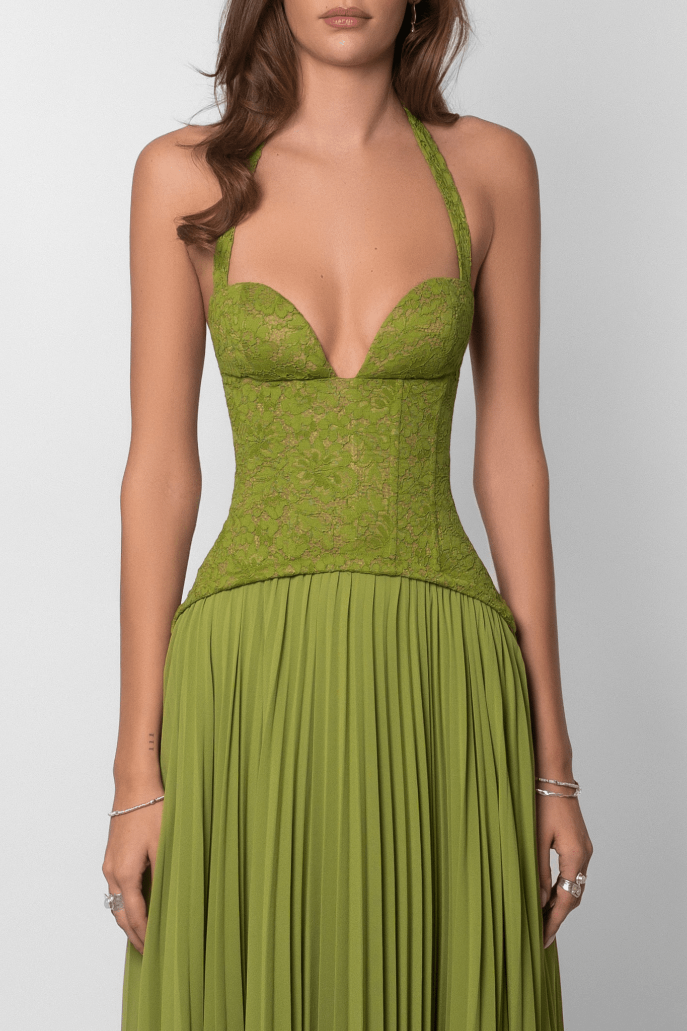 Miranda Pleated Corset Maxi Dress